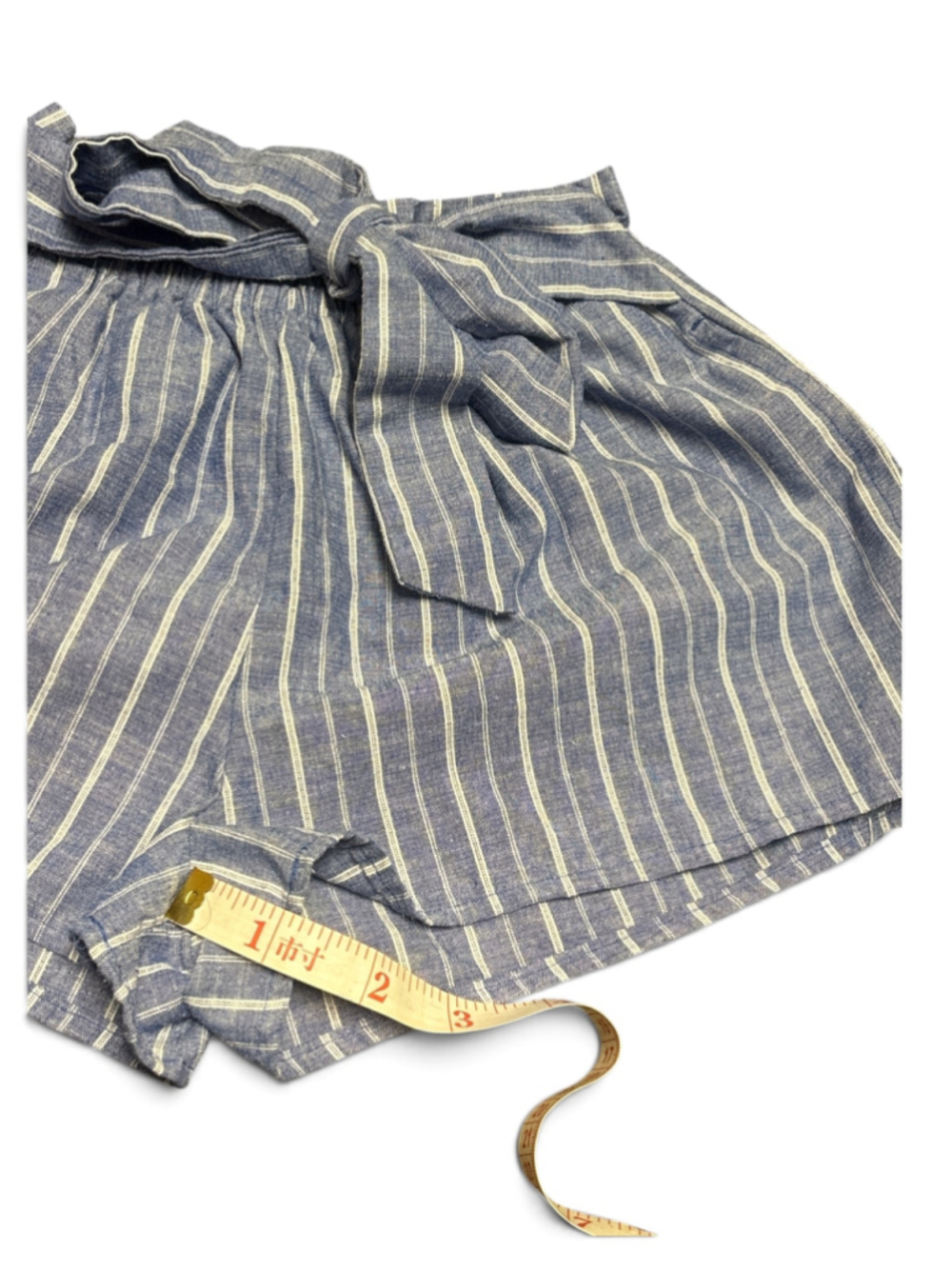 Love Tree High Waist Striped Shorts Blue White Size M